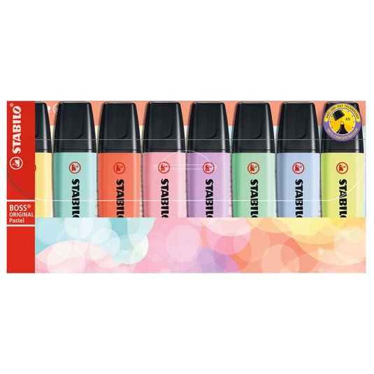 Stabilo boss original pastel - markeerstift - set 8 stuks