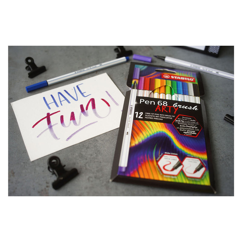 Load image into Gallery viewer, Stabilo Pen 68 Brush ARTY Viltstiften 12 stuks
