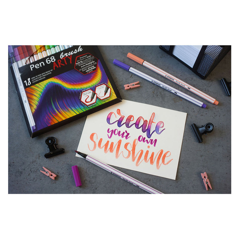 Load image into Gallery viewer, Stabilo pen 68 brush - viltstift - arty - set met 18 stuks
