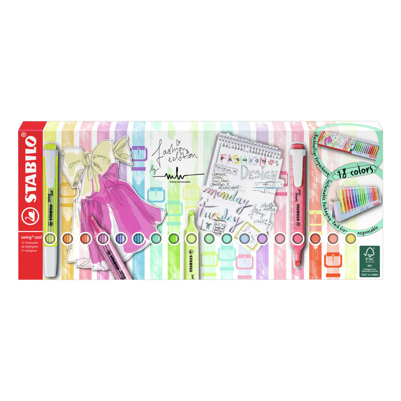 Load image into Gallery viewer, Stabilo swing cool - markeerstift - 18 stuks deskset
