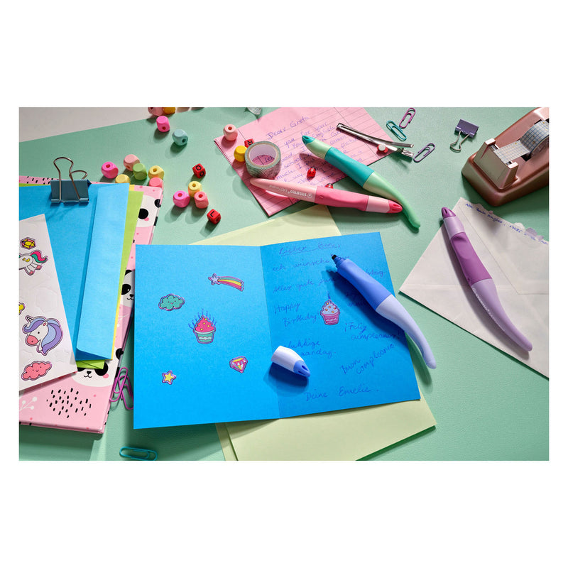 Load image into Gallery viewer, Stabilo easyorginial ergonomische rollerball pen - rechtshandig - blauwe inkt - navulbaar - pastel lila blush
