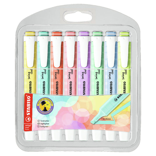Stabilo swing cool pastel - markeerstift - set met 8 stuks