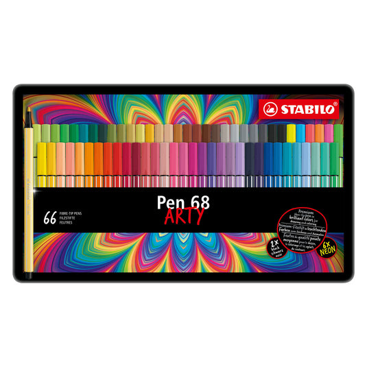 Stabilo pen 68 - viltstift - arty - metalen set 65 st.