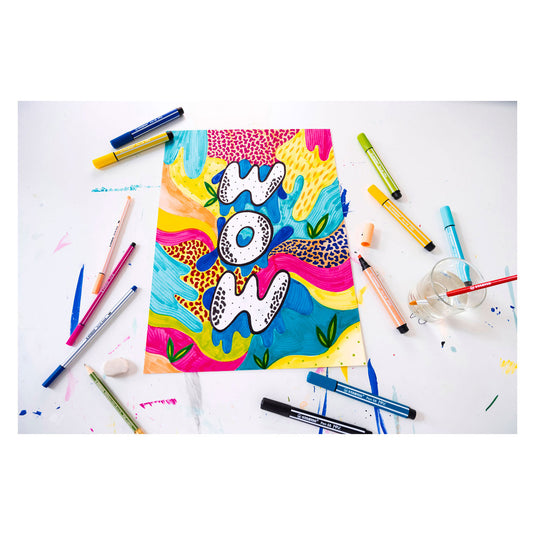 Stabilo pen 68 max arty - viltstift met dikke beitelpunt - set 4 stuks