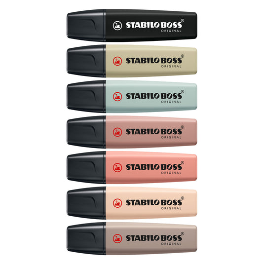 Stabilo boss original - markeerstift - set 8 stuks - naturecolors