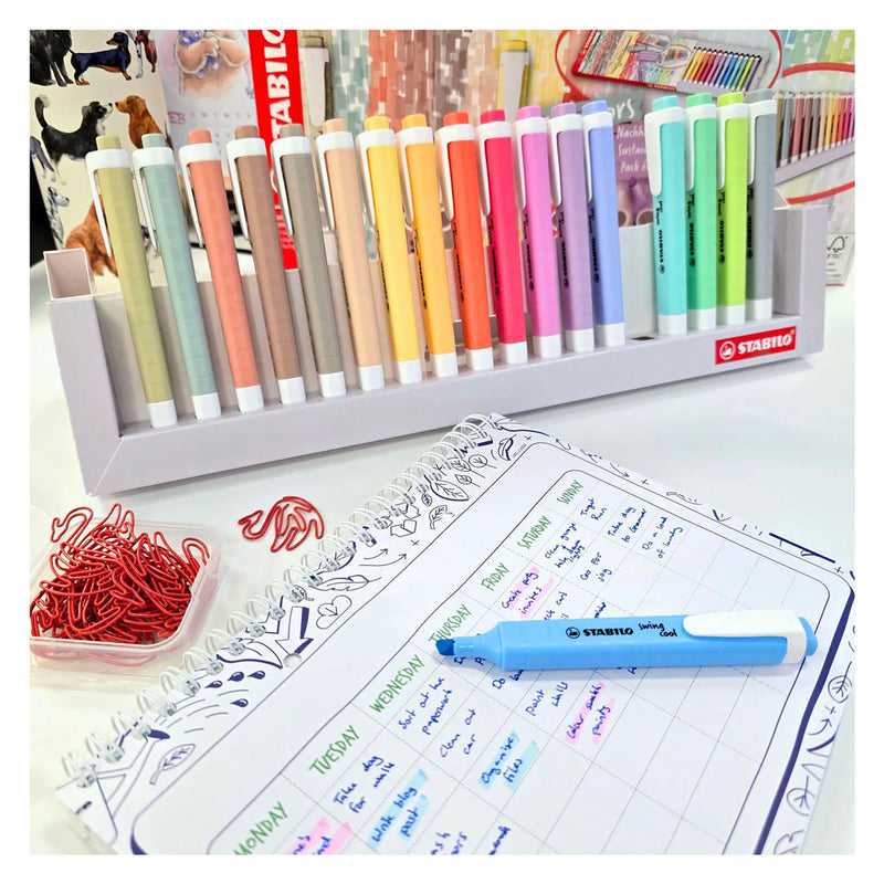 Load image into Gallery viewer, Stabilo swing cool naturecolors bureau set markeerstiften - 18dlg.
