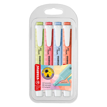 Stabilo tekstmarker swing cool 275 4-08-1 kleurenassort breed beitelpunt 4 stuks
