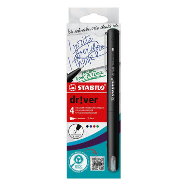 Stabilo dr!ver fijn fineliners - 4dlg.