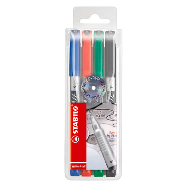 Stabilo write-4-all - permanente marker - universal s punt 0,4 mm - met 4 verschillende kleuren