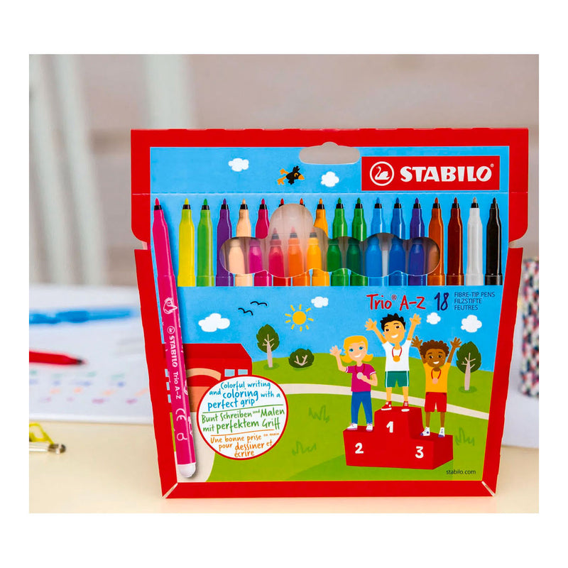 Load image into Gallery viewer, Stabilo trio a-z viltstiften - 18dlg.
