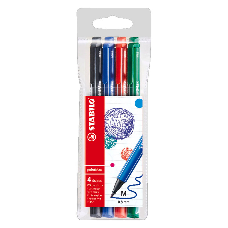 Load image into Gallery viewer, Stabilo pointmax fineliners - ultramarijn, zwart, karmijnrood, groen
