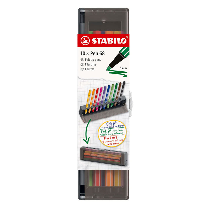 Load image into Gallery viewer, Stabilo pen 68 click set viltstiften - 10dlg.
