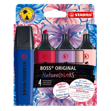 Stabilo boss original - markeerstift - naturecolors wildflower - etui met 4 kleuren