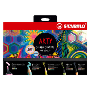Stabilo boss original, woody 3 in 1, aquacolor, pen 68 en point 88 - creative arty mix set in luxe box - met 50 stuks