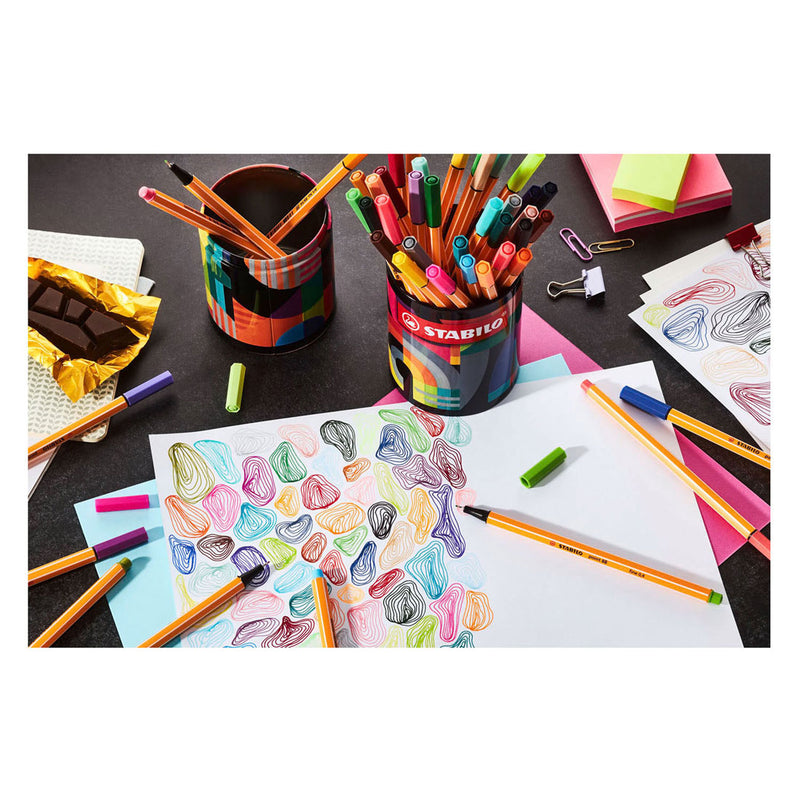 Load image into Gallery viewer, Stabilo point 88 arty fineliners in metalen rond etui - 45dlg.
