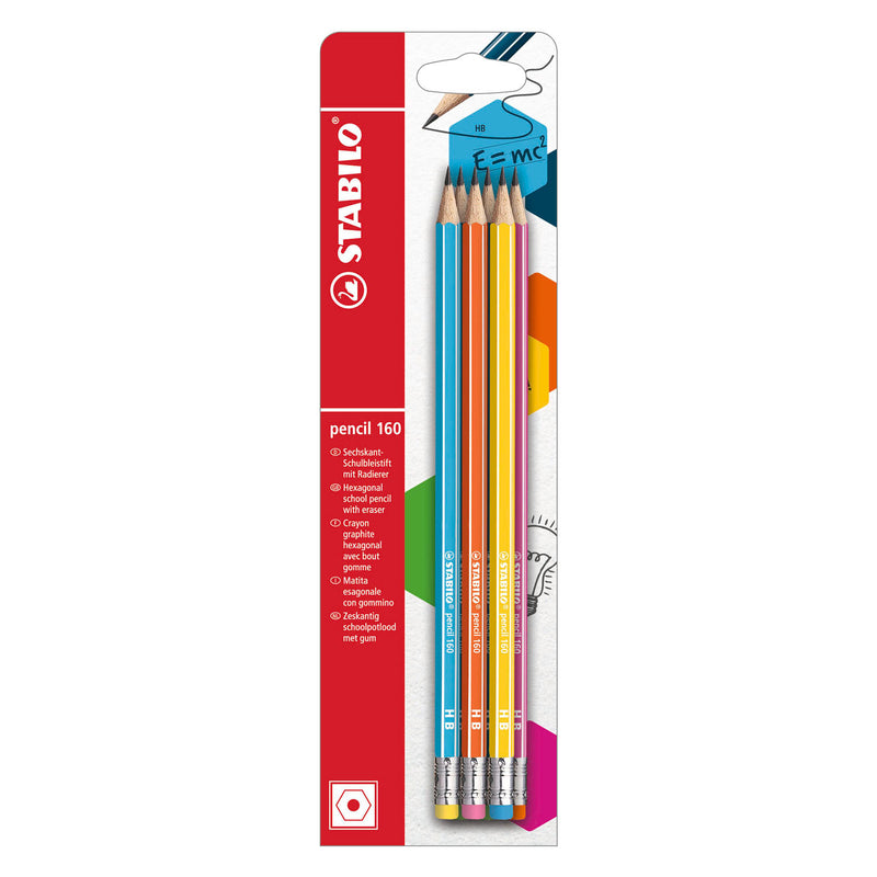 Load image into Gallery viewer, Stabilo pencil 160 hb grafietpotloden met gumtip - 6dlg.
