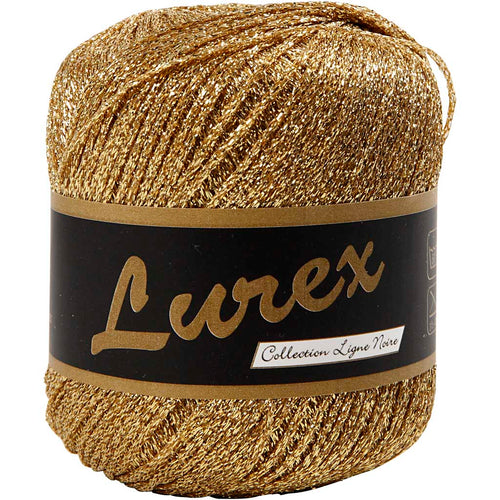 Lurex glitter garen, l: 160 m, goud, 25 gr 1 bol