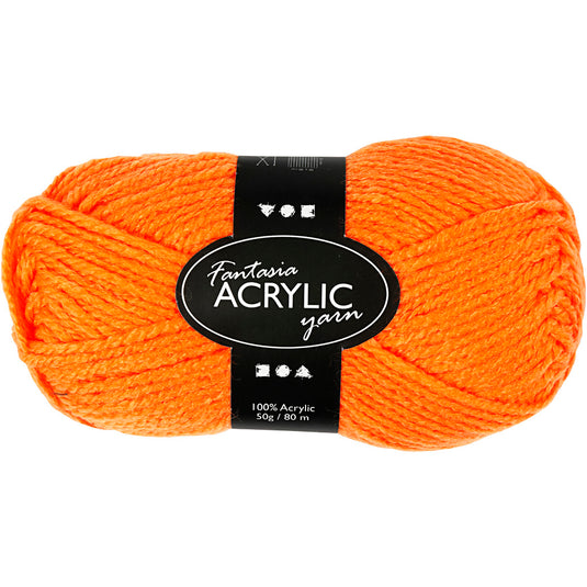 Acrylgaren Neon - Neon Oranje, 50gr