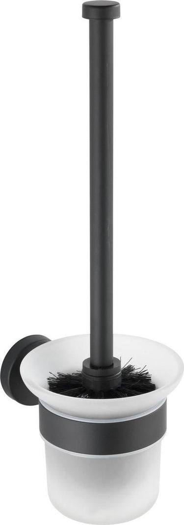 Wenko toiletborstelhouder bosio rvs zwart mat - toiletborstel met houder - wc borstel met houder