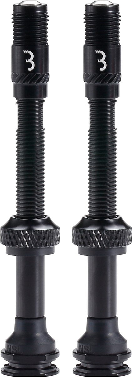 Bbb cycling corecap al valve - tubeless ventielset - 300% meer luchtstroom - universele pomp-compatibiliteit - aluminium - 60mm - 2 stuks - zwart - bti-166