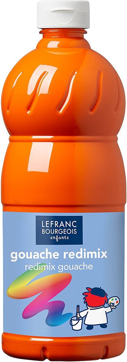 Lefranc bourgeois l b plakkaatverf redimix brilliant orange 500ml