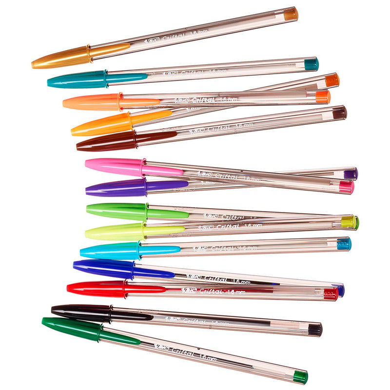 Load image into Gallery viewer, Bic cristal multicolour balpennen brede punt (1.6 mm) - verschillende kleuren - pak van 15 stuks
