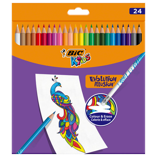 Bic kids evolution uitgumbare kleurpotloden, 24st.