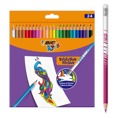 Bic kids evolution uitgumbare kleurpotloden, 24st.