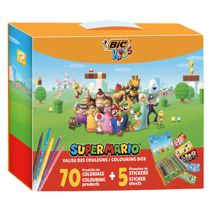 Bic kids super mario kleurkoffer, 70dlg.