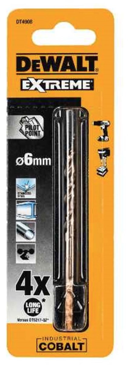 Dewalt accessoires hss industrial cobalt metaalboor 6.0mm - dt4908-qz