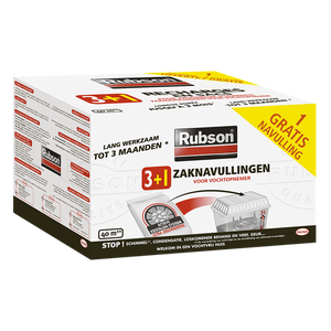 Rubson 1064719 - vochtopnemer navulling 3 + 1 gratis | 4 stuks