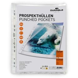 Geperforeerde showhoezen durable transparant 100 stuks