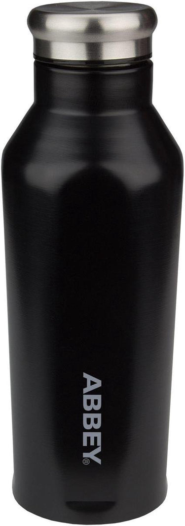 Abbey camp drinkfles - dubbelwandig - 350 ml - zwart - roestvrijstaal