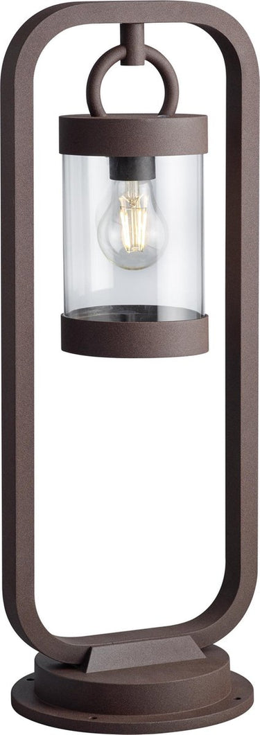 Trio sambesi - paal - roestkleur - excl. 1x e27 4w - schemeringsensor - buitenverlichting - ip44