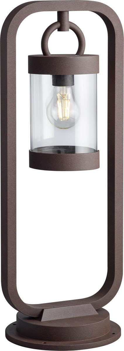 Trio sambesi - paal - roestkleur - excl. 1x e27 4w - schemeringsensor - buitenverlichting - ip44