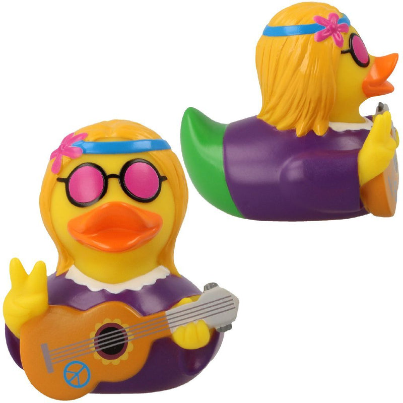 Load image into Gallery viewer, Lilalu hippie badeend met gitaar

