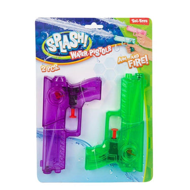 Toi-toys toi toys splash transparant waterpistool set a 2 stuks 2 assorti