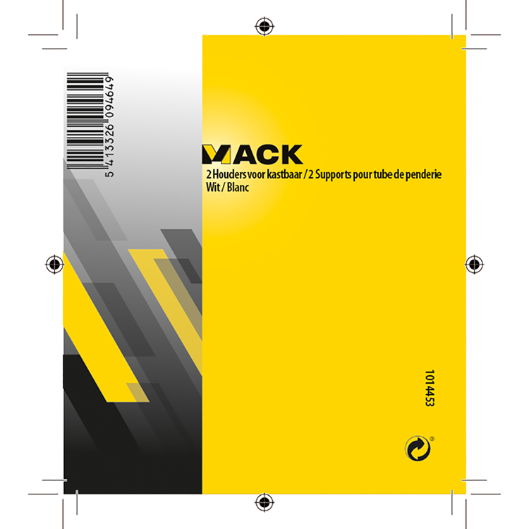 Load image into Gallery viewer, Mack 1014453 - 2 houders voor kastbaar wit | 5 stuks
