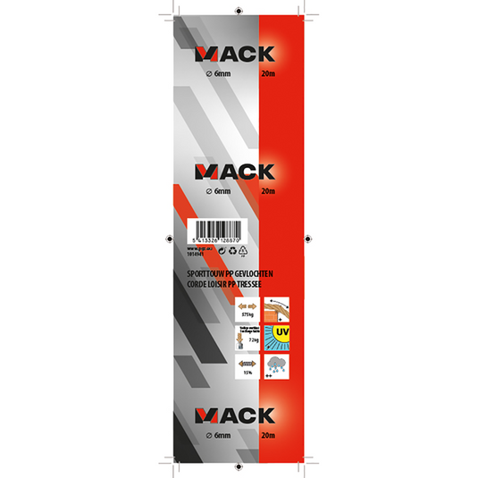 Mack 1014941 - sporttouw pp gevlochten streng6mm 20m | 5 stuks