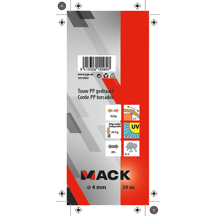 Load image into Gallery viewer, Mack 1013963 - pp gedraaid oranje streng 4mm 30m | 5 stuks
