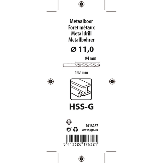 Mack 1018287 - metaalboor hss g din 338 ø 11,0 x 142 mm | 5 stuks