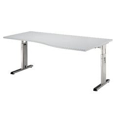 Bach desk ergonomic lightgrey height adjustable c-leg 1800x1000x680-760mm hammere