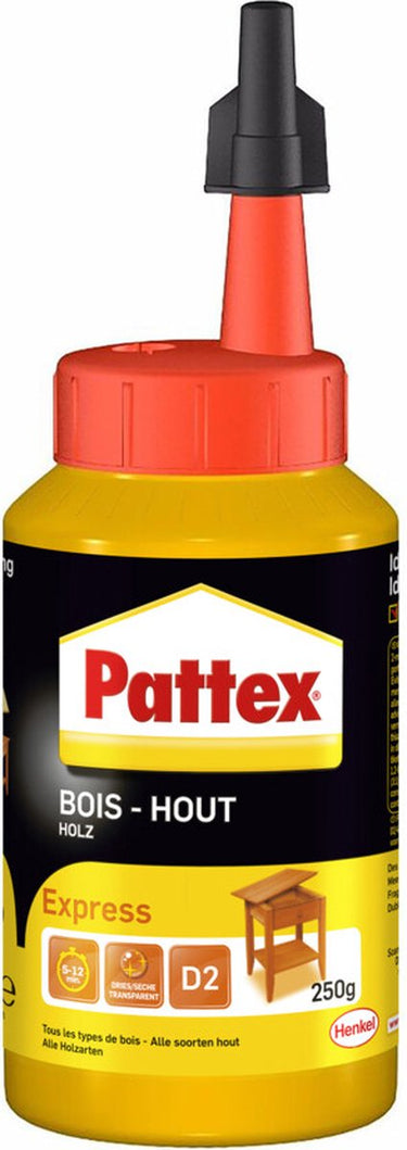 Pattex houtlijm express 250 g | sneldrogende houtlijm voor alle klussen | houtlijmen voor sterke hechting.
