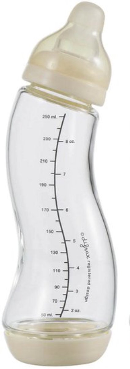 Difrax glazen s-fles natural - anti-koliek - s fles - 250ml - 1 stuk