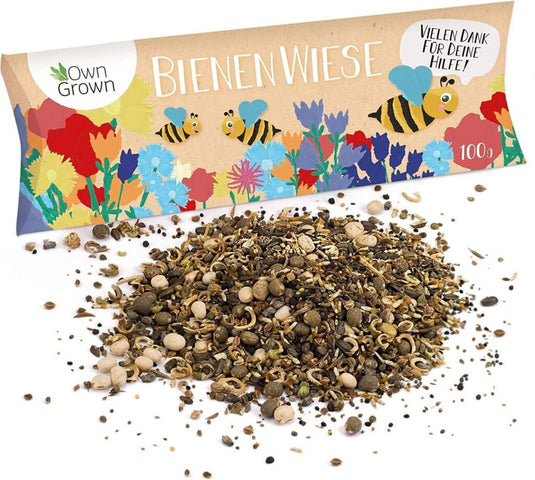Owngrown bijenweide bloemenmix 100g premium bijenzaden voor kleurrijke hommel- en bijenweiden bijenvriendelijke bloemzadenmix bloemenweidezaden - eenjarig en meerjarig