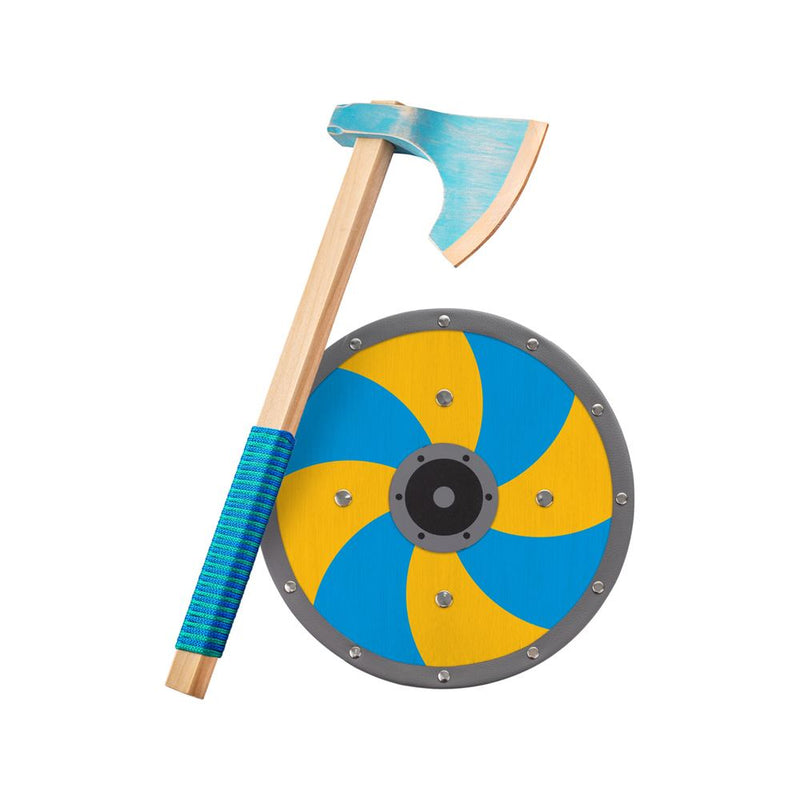 Load image into Gallery viewer, Woodsy viking houten bijl met schild. 4+
