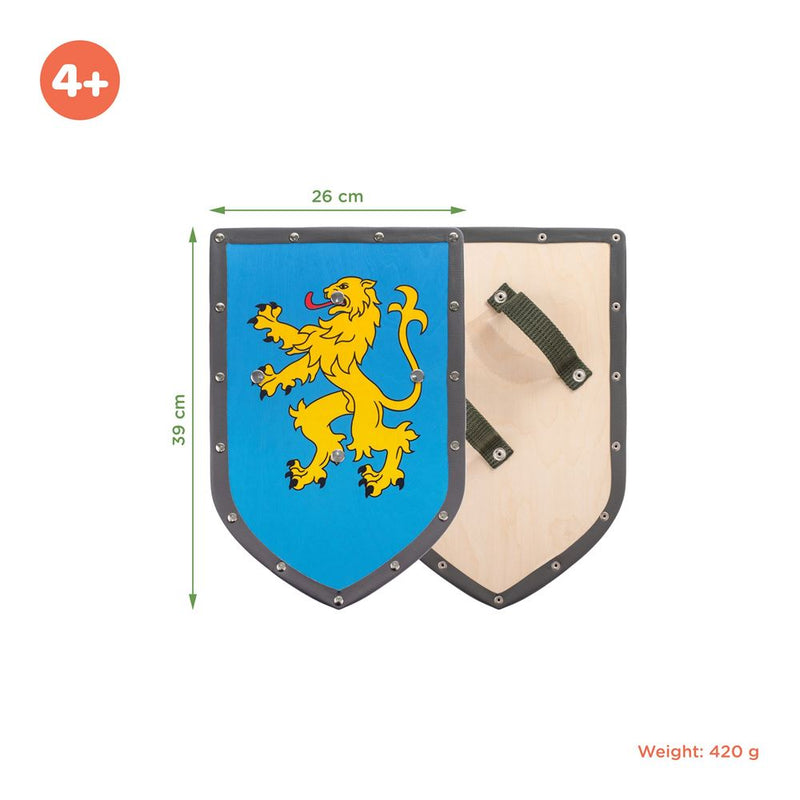Load image into Gallery viewer, Woodsy houten schild leeuw blauw. 26x39
