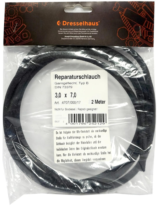 Dresselhaus kraftstoffschlauch 4707 fuel hose 3,5x7,5 dresselh. 4707 2m