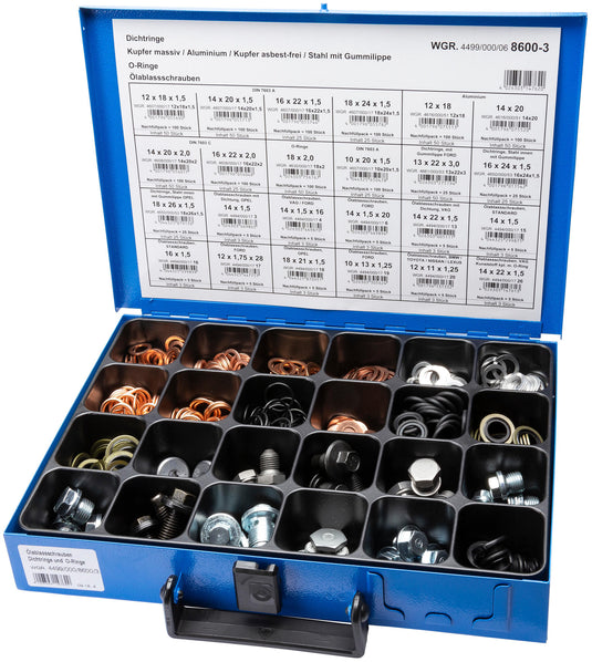 Dresselhaus afdichtring assortiment sort.oil drain plug assortment