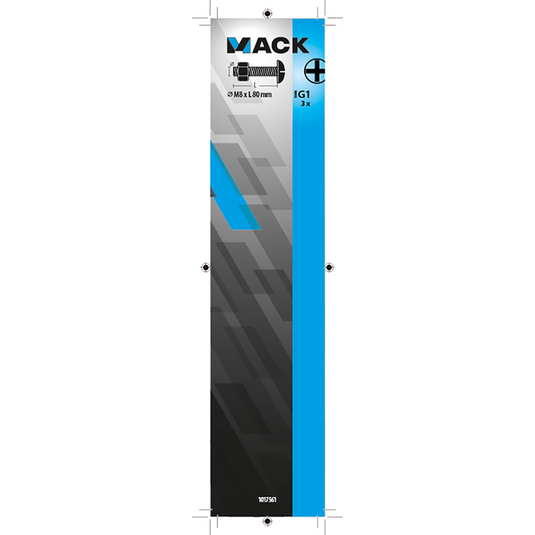 Mack 1017561 - kachelbout + moer staal verzinkt 3 st m8 x 80 mm | 5 stuks